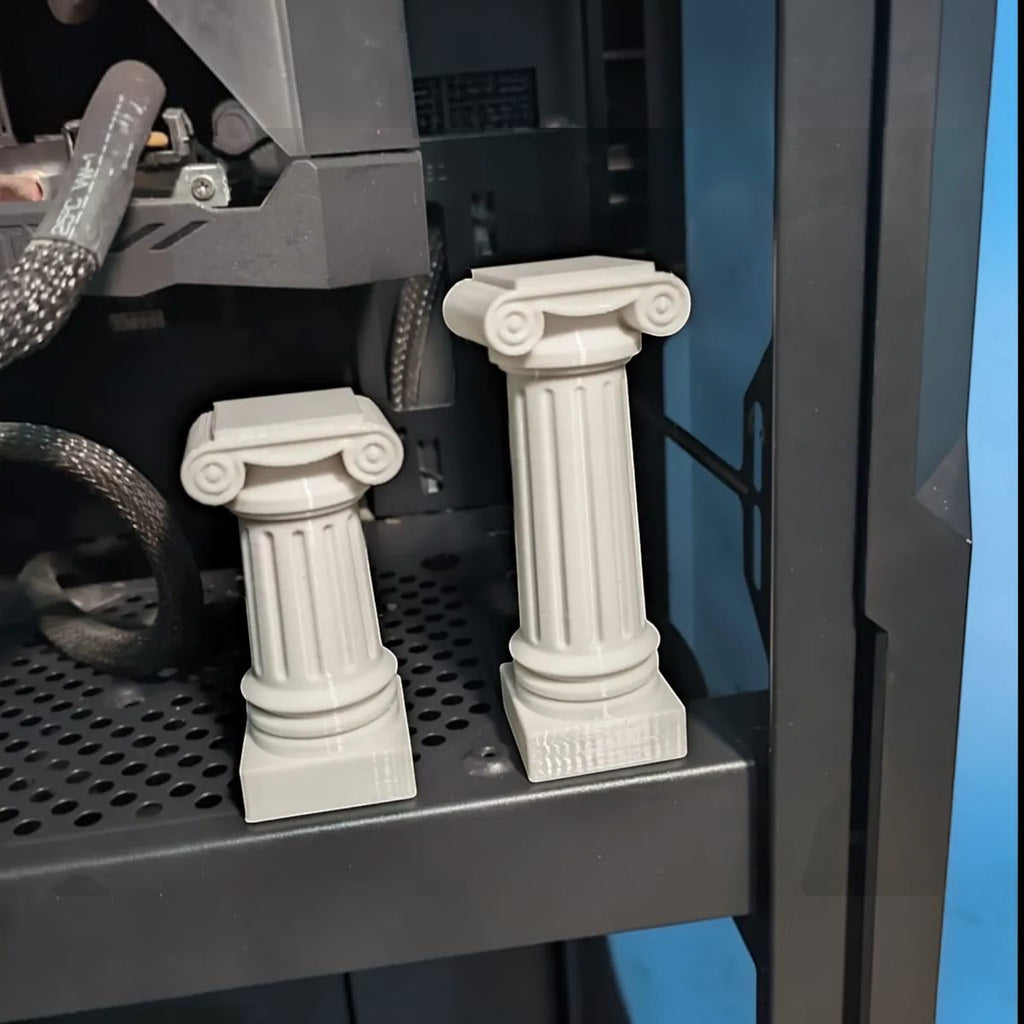 Magicland 3D antik Yunan sütunu tasarımlı, gri renkli, ayarlanabilir 3D baskı ekran kartı destek tutucu seti