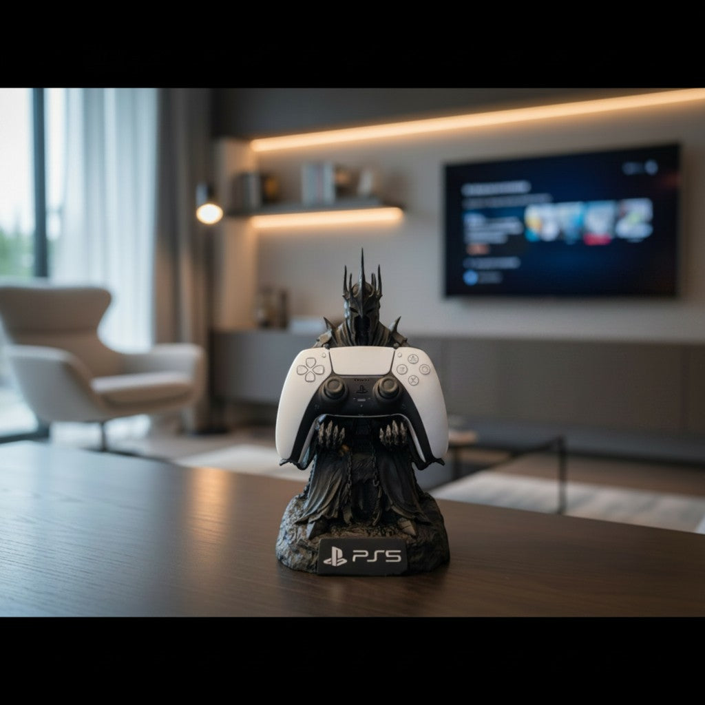 Magicland 3D Dark Lord PS5 kontrolcü standı, oyun kumandasını tutar. Detaylı figür tasarımı.