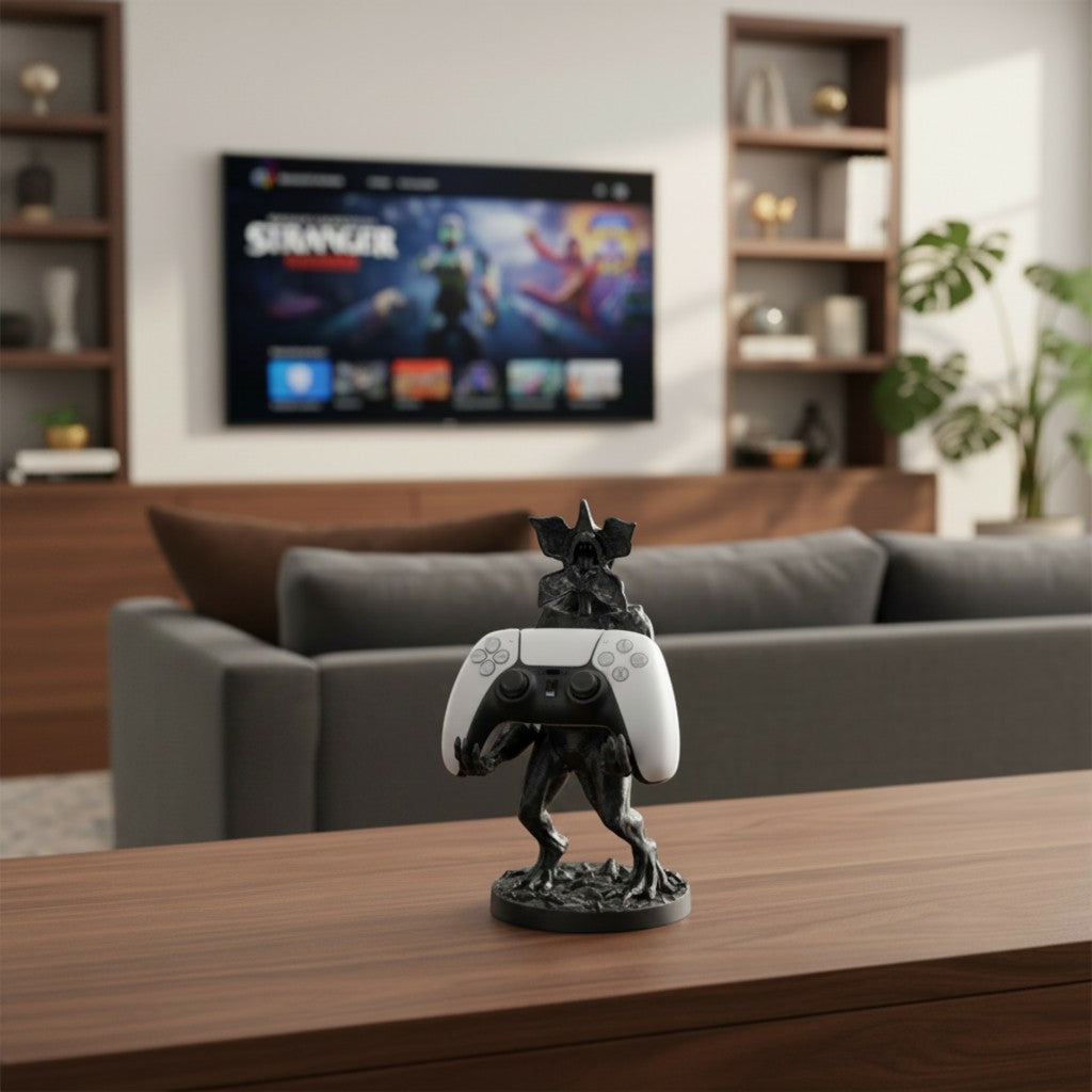 Magicland 3D Demogorgon figürlü PS5 kontrolcü standı, siyah.