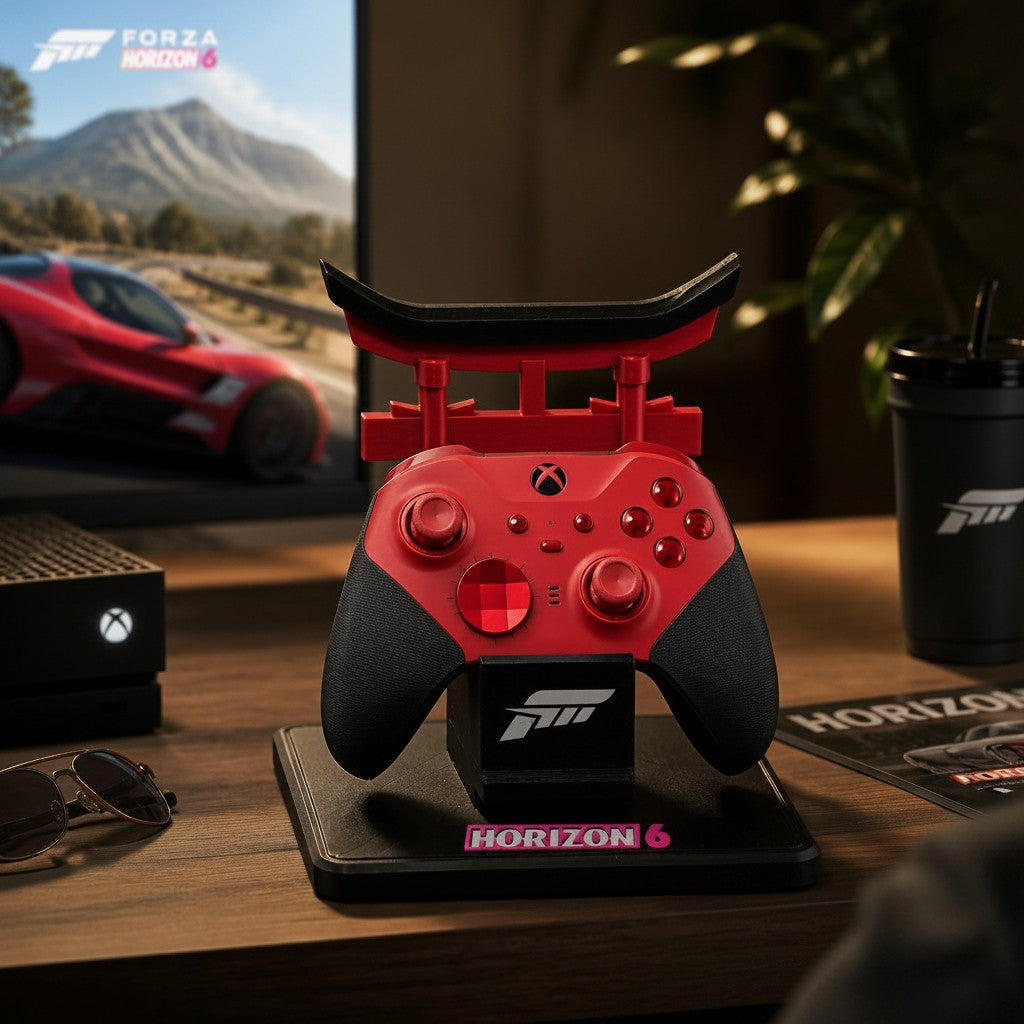Magicland 3D kırmızı siyah Japon torii kapısı tasarımlı Forza Horizon 6 temalı Xbox oyun kolu standı