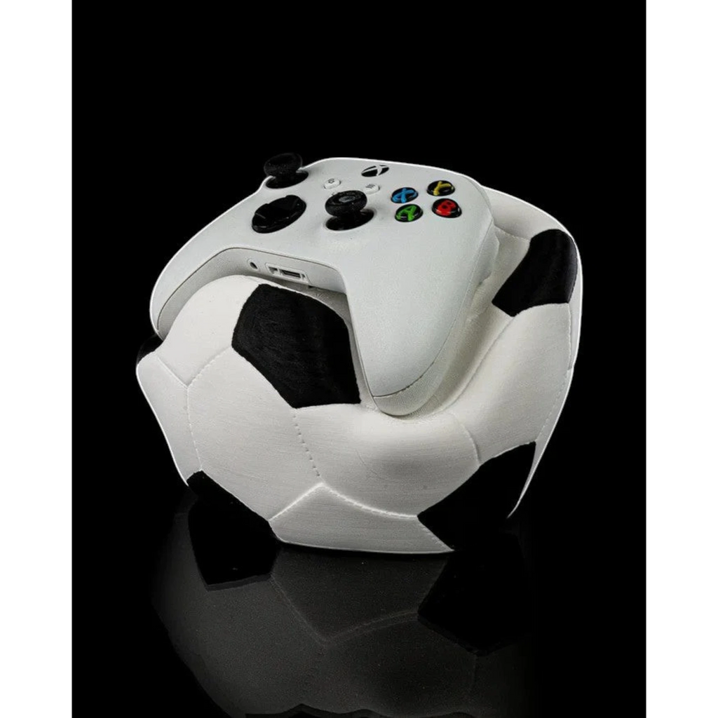 Magicland 3D futbol topu şeklinde beyaz ve siyah oyun kumandası tutucu stant