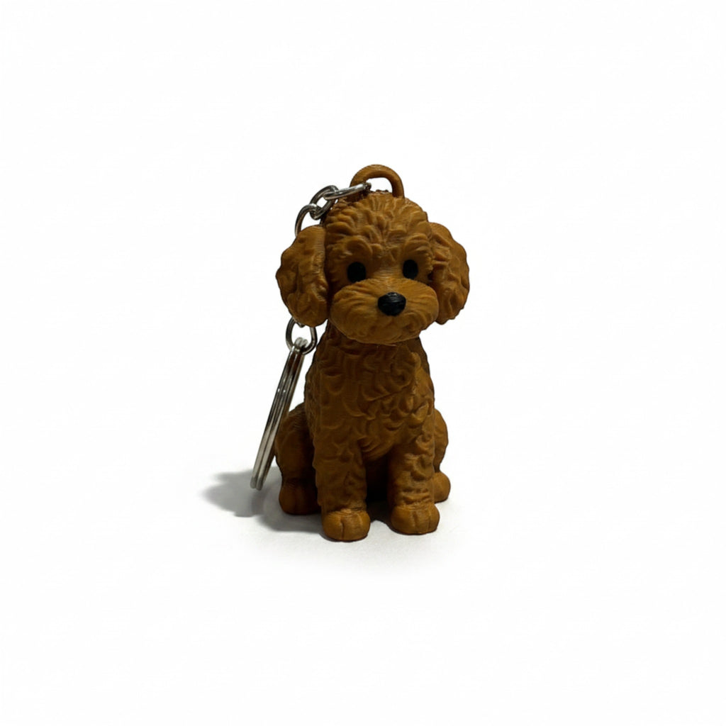 Magicland 3D kahverengi sevimli oyuncak kaniş anahtarlık, sevimli köpek figürü