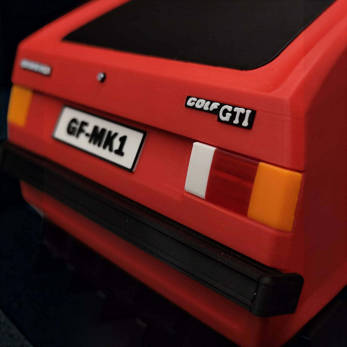 Magicland 3D kırmızı Volkswagen Golf MK1 GTI detaylı arka görünüm duvar tipi anahtarlık askısı