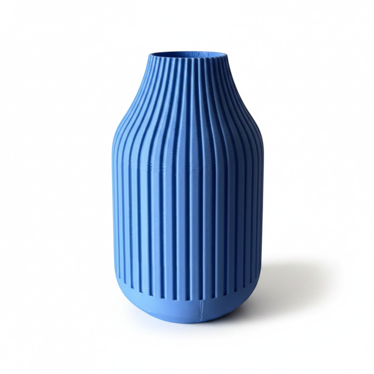 Magicland 3D mavi çizgili minimalist dekoratif vazo, PLA malzemeden el yapımı, kuru çiçekler için ideal.