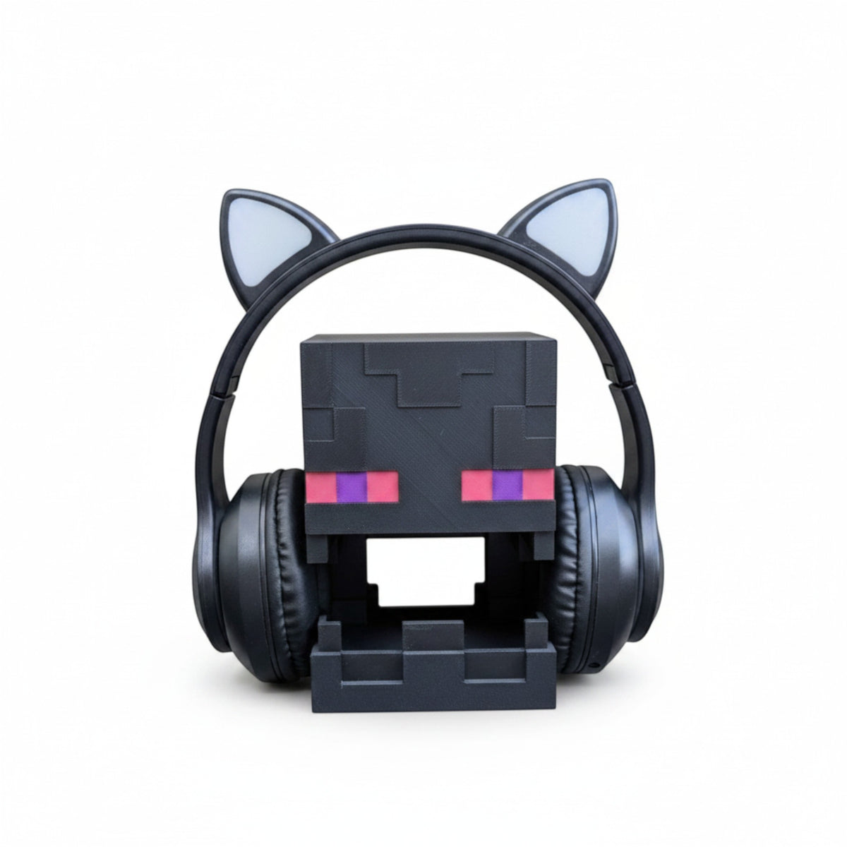 Magicland 3D Minecraft Enderman kulaklık standı, siyah, kulaklık tutucu, oyun odası dekoru