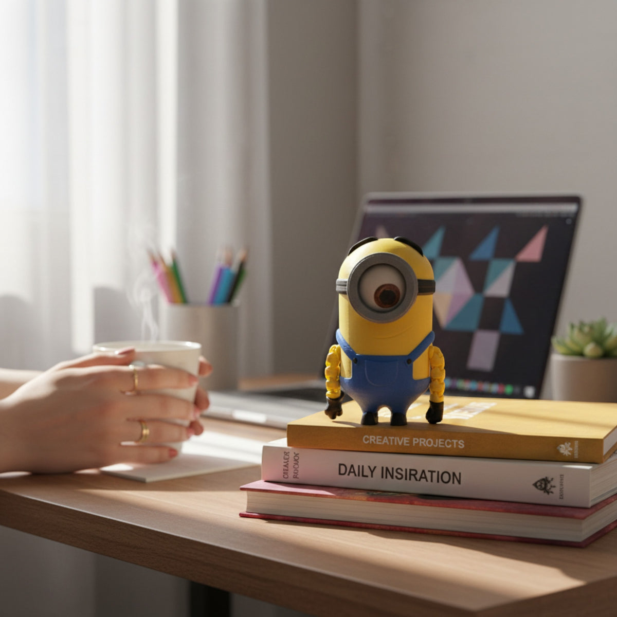Magicland 3D Minion Flexi Figür, sarı ve mavi renklerde, tek gözlü, tulumlu, esnek ve hareketli bir oyuncak figür.