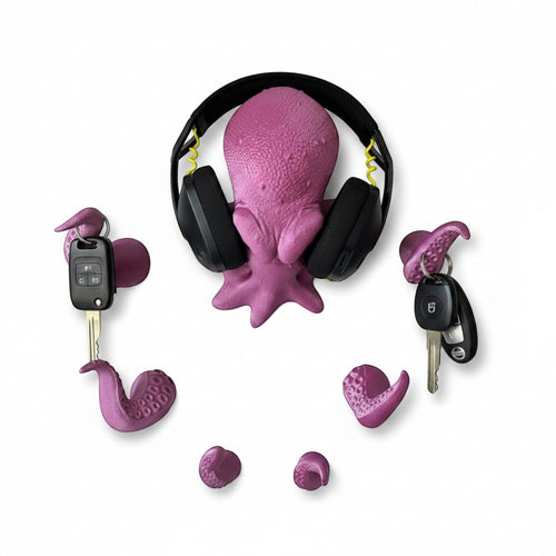 Magicland 3D purple octopus headphone stand and key holder with tentacles