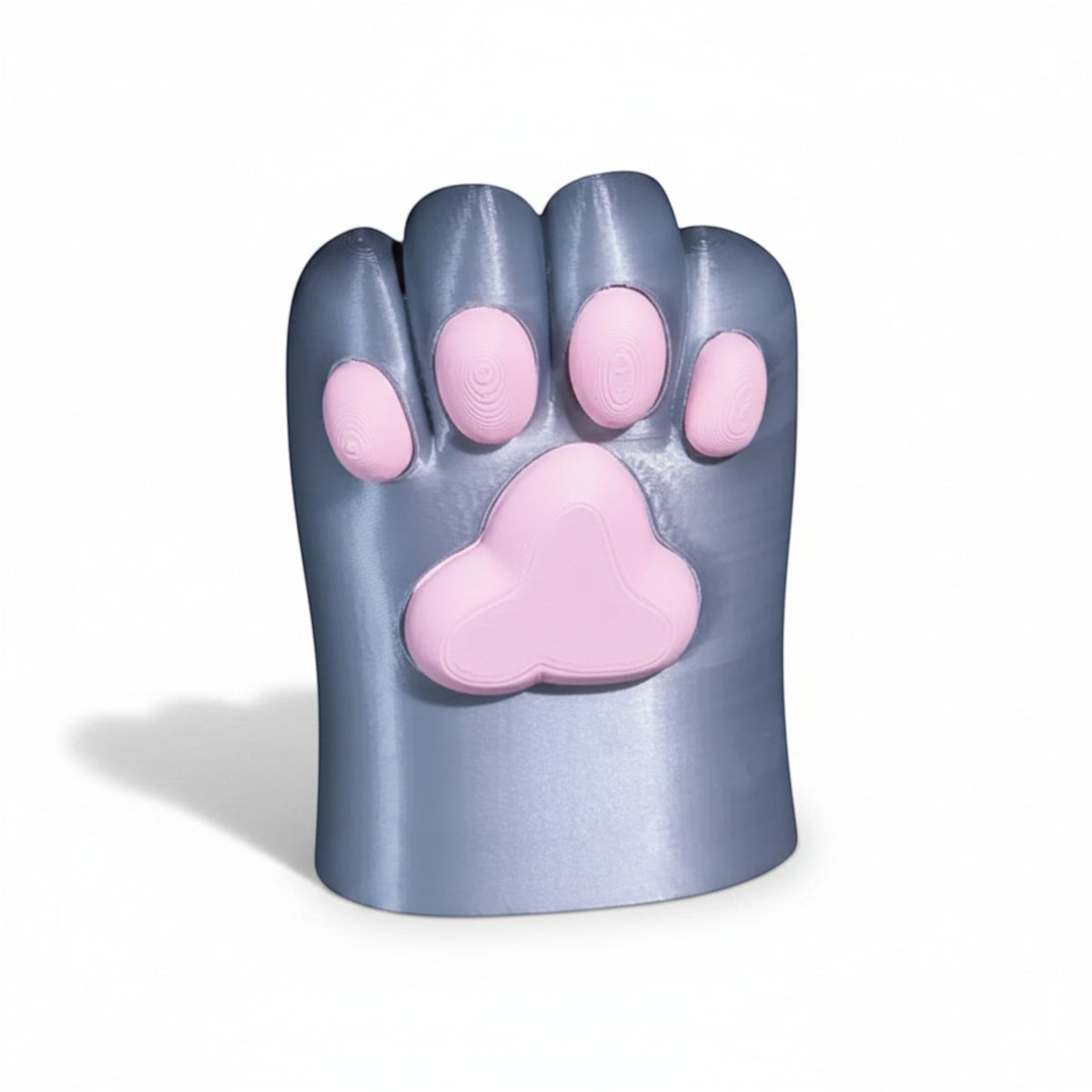 Magicland 3D gri ve pembe sevimli pati tasarımlı dekoratif kalemlik, masa düzenleyici, 3D baskı PLA malzeme.