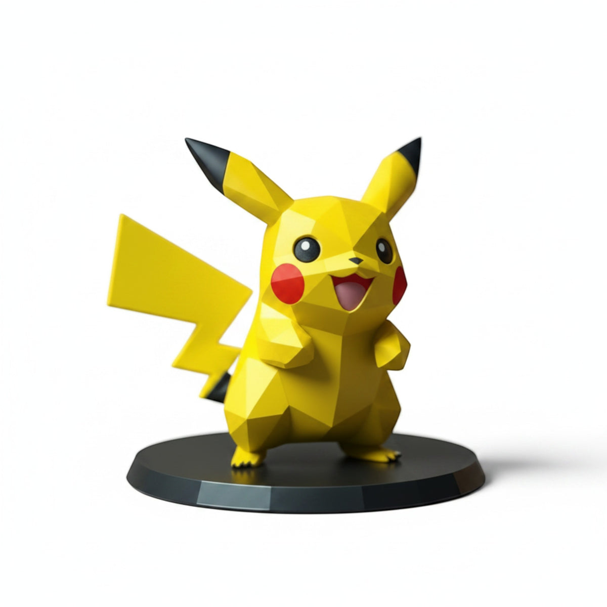 Magicland 3D sarÄ± Pikachu figürü, kÄ±rmÄ±zÄ± yanaklarÄ± ve Ä±ldÄ±rÄ±m Äяўeklinde kuyruÄu ile.