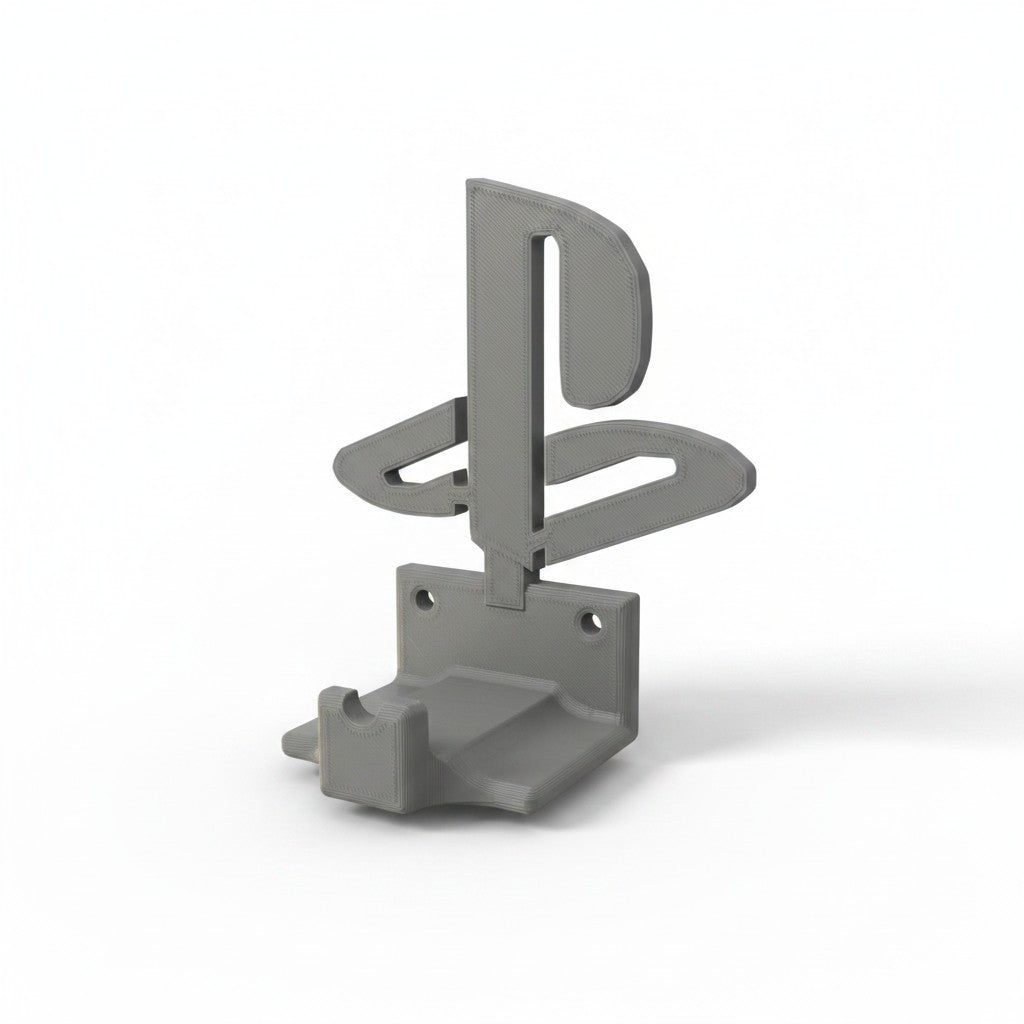 Magicland 3D grey wall mount holder with Playstation logo for PS4 controllers.
