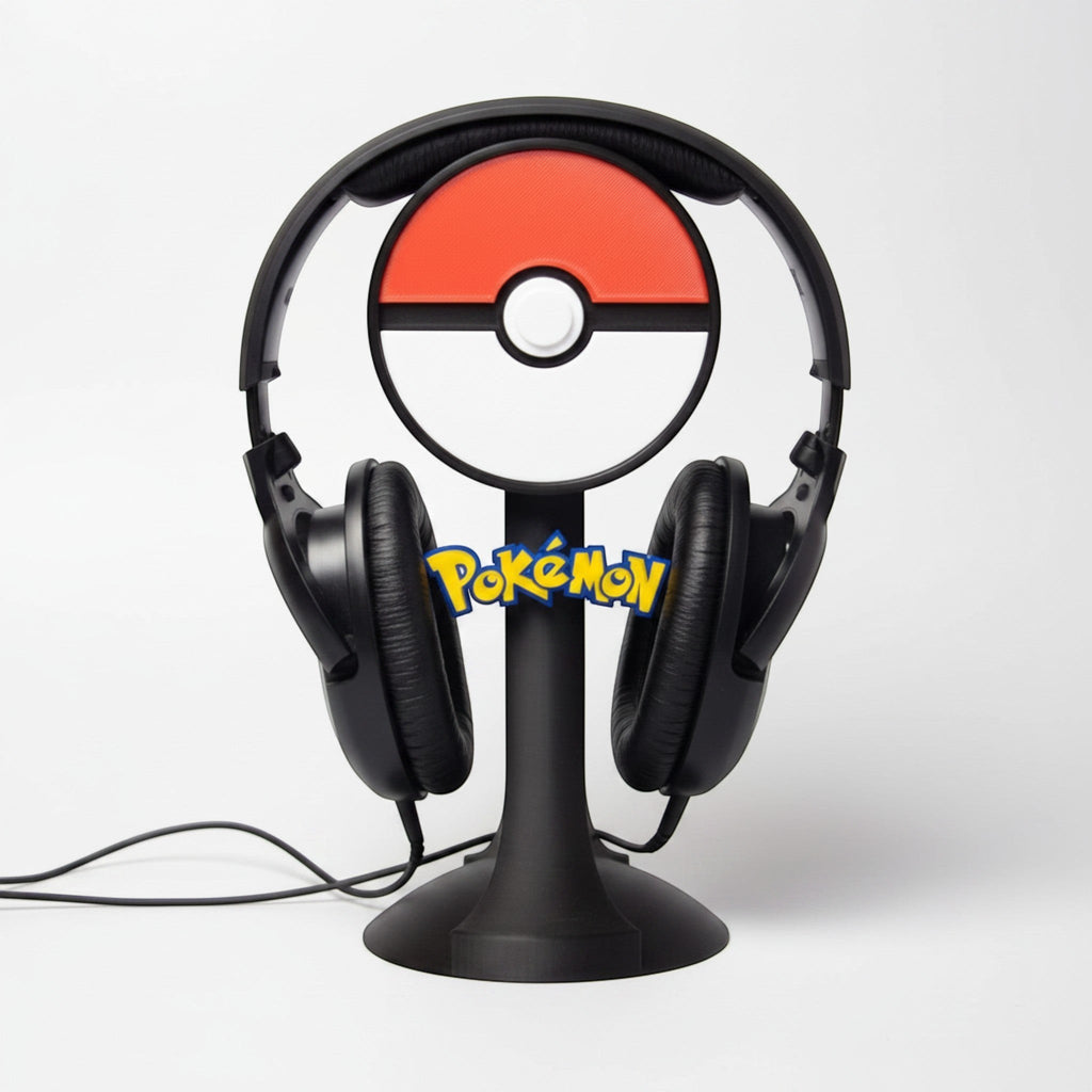 Magicland 3D Pokemon temalı kulaklık standı, Pok topu tasarımı ve Pokemon logosu ile