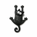 Magicland 3D siyah tırmanan kedi figürlü, mıknatıslı dekoratif buzdolabı magneti