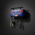 Magicland 3D mavi Skyline R34 GT-R tasarımlı, 5 kancalı, duvara monte edilen dekoratif anahtarlık askısı