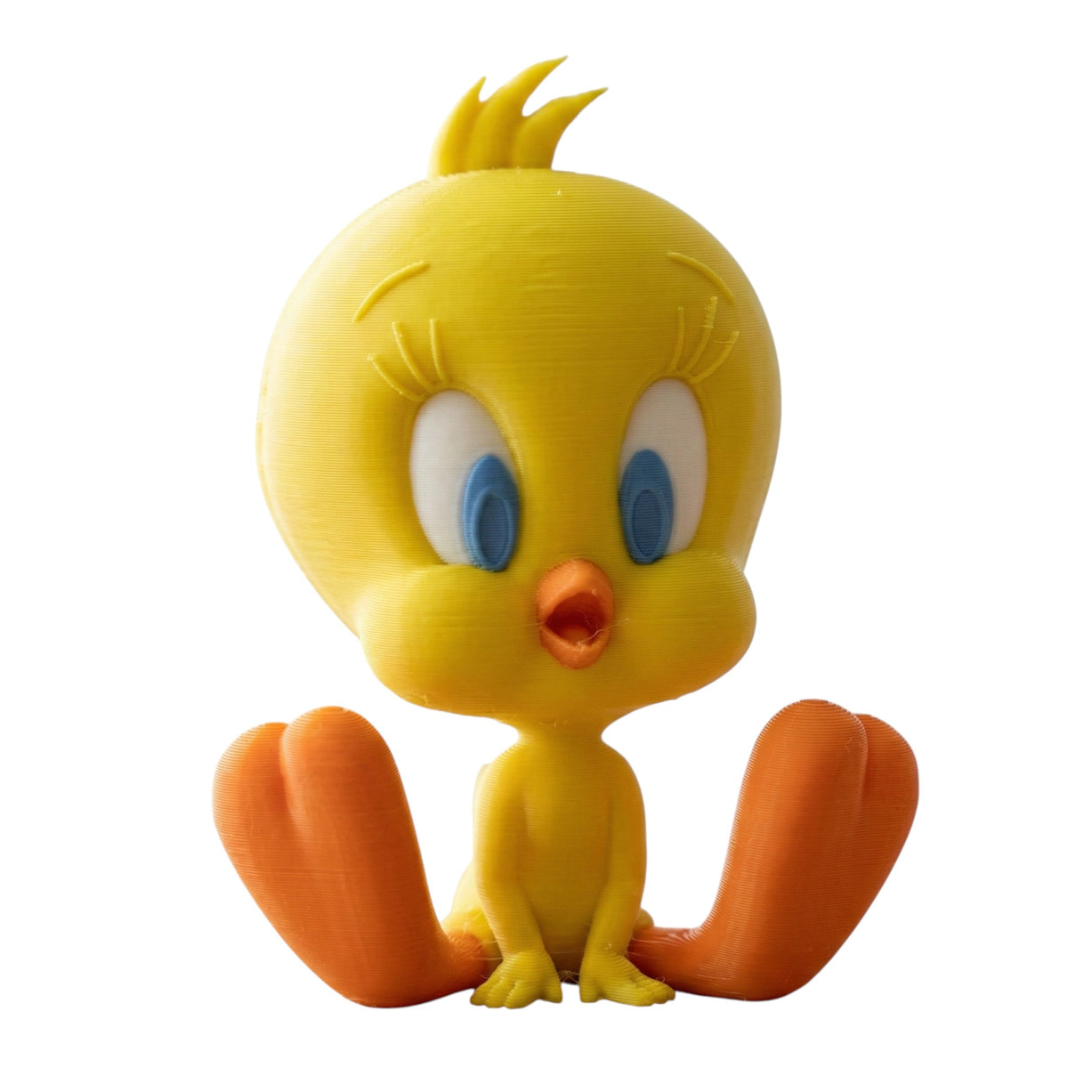 Magicland 3D sarı Tweety kuş anahtarlık, mavi gözlü, turuncu gagalı, sevimli ve eğlenceli tasarım.