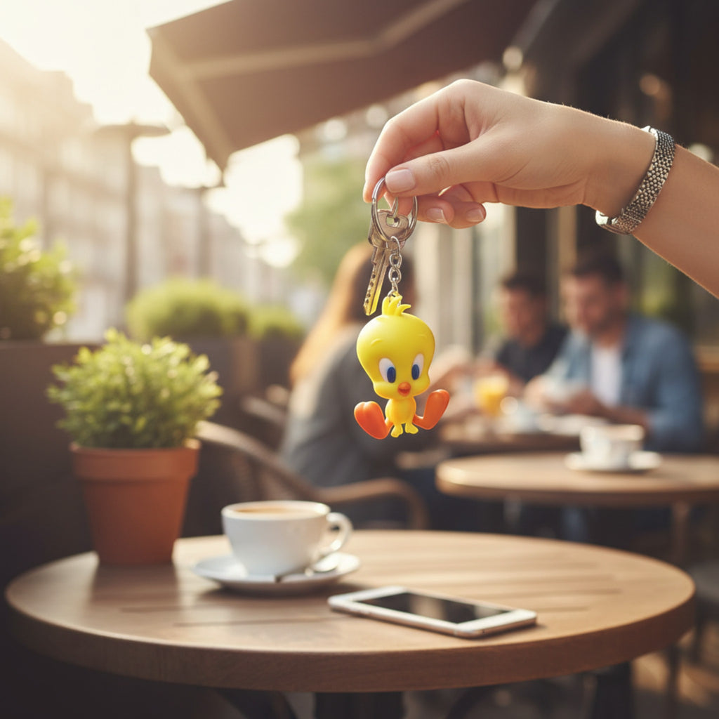 Magicland 3D Tweety anahtarlık, sarı ve turuncu renklerde, sevimli ve eğlenceli bir aksesuar.