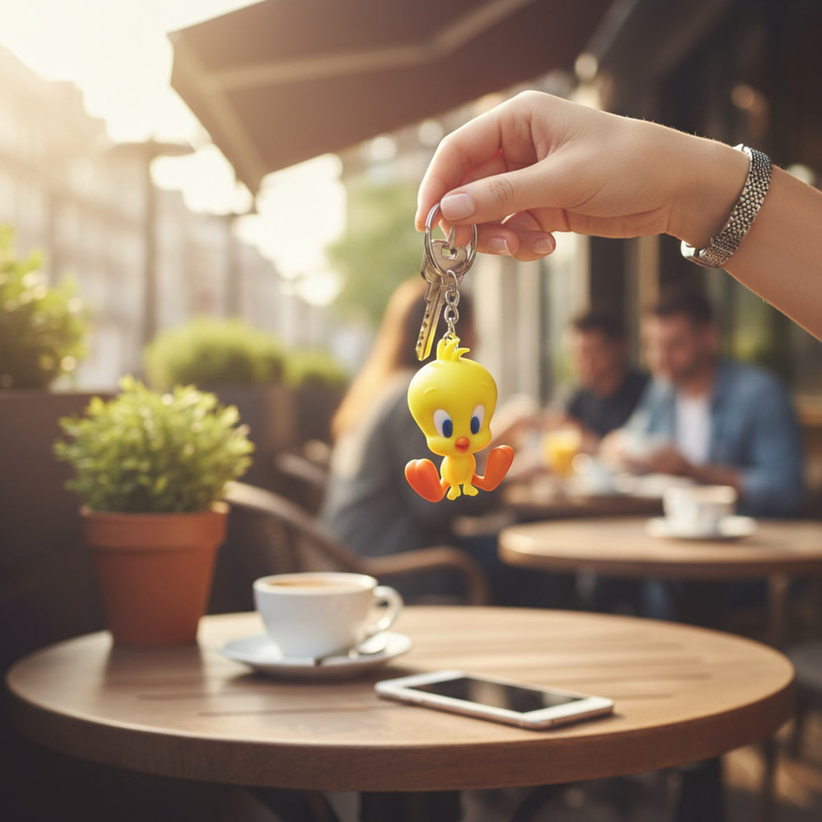 Magicland 3D Tweety anahtarlık, sarı ve turuncu renklerde, sevimli ve eğlenceli bir aksesuar.