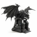 Magicland 3D WOW Deathwing figürü, siyah renkli, detaylı ejderha ve kale tasarımı.