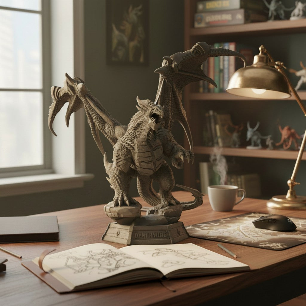 Magicland 3D WOW Deathwing figürü, detaylı ve gotik tasarımlı, koleksiyonluk.
