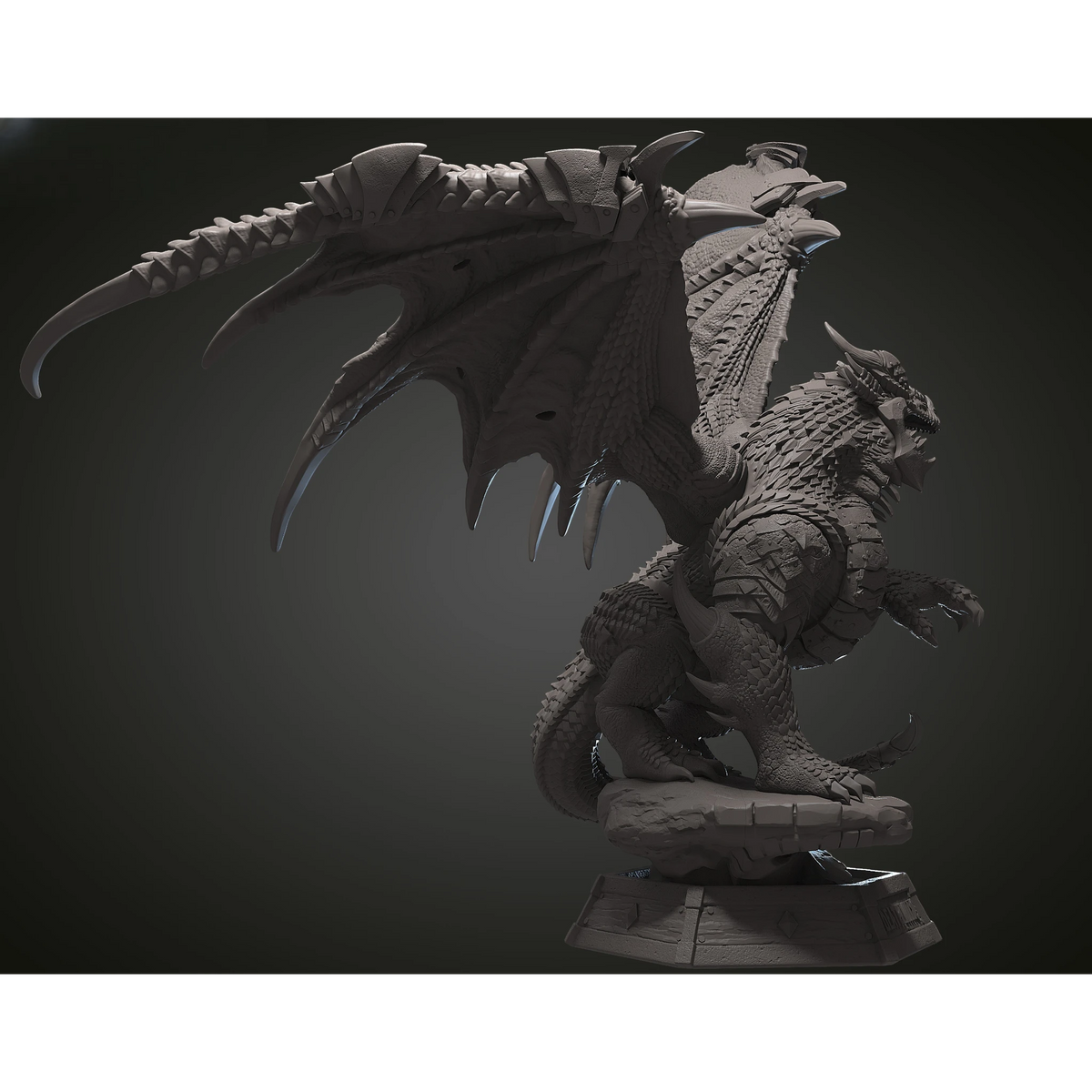 Magicland 3D'den WOW Deathwing figürü, detaylı pullu gövdesi ve büyük kanatları ile bir kaya üzerinde duruyor.