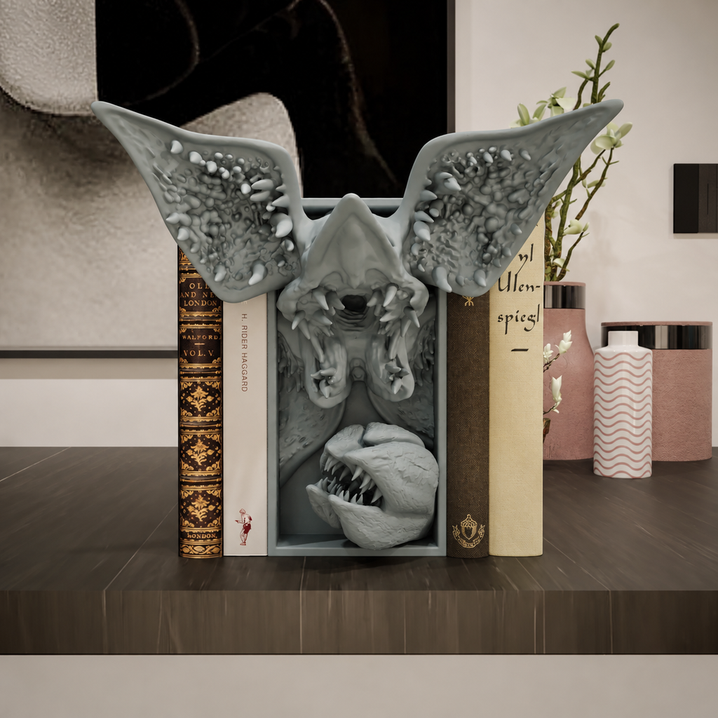 Demogorgon kitap tutucunun kitaplar arasında görünümü