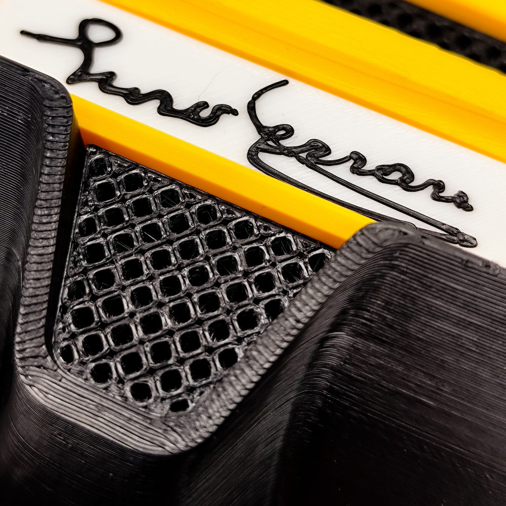 Magicland 3D yellow and black Ferrari Enzo key holder with signature detail and grille texture.