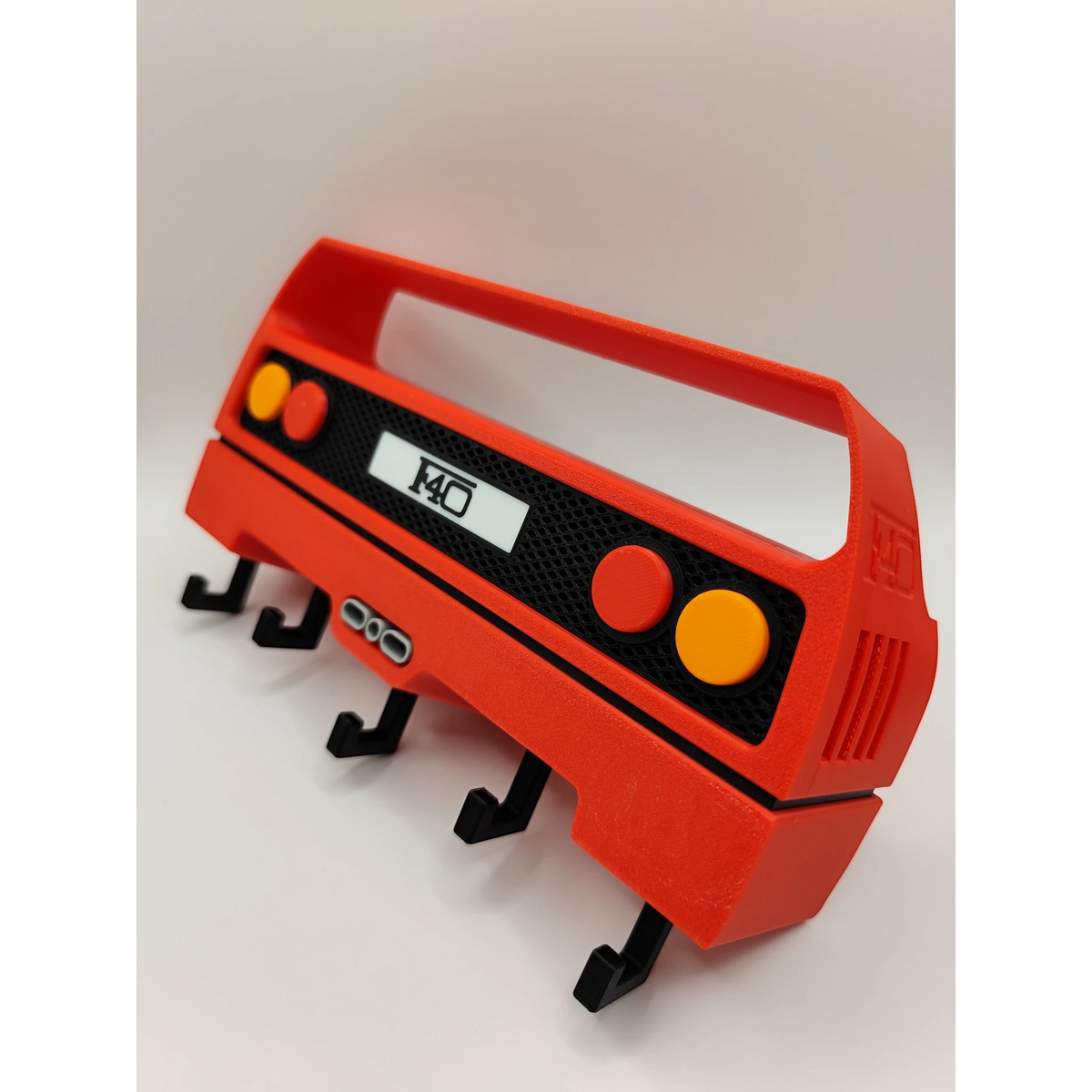 Magicland 3D red Ferrari F40 rear light inspired key holder with black hooks
